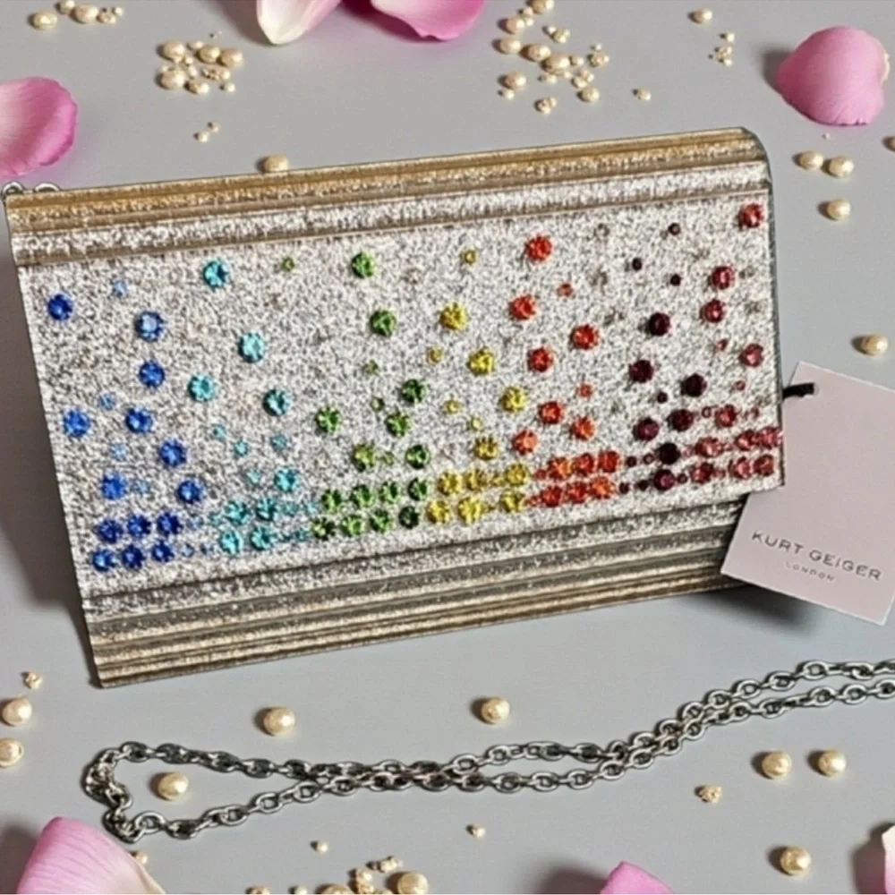 Kurt Geiger London Party Glitter Envelope
Clutch Shoulder Bag NWT - Picture 5 of 14